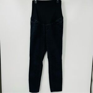 LOFT Maternity Manufacturing Fade Black Skinny Jeans Size 8M